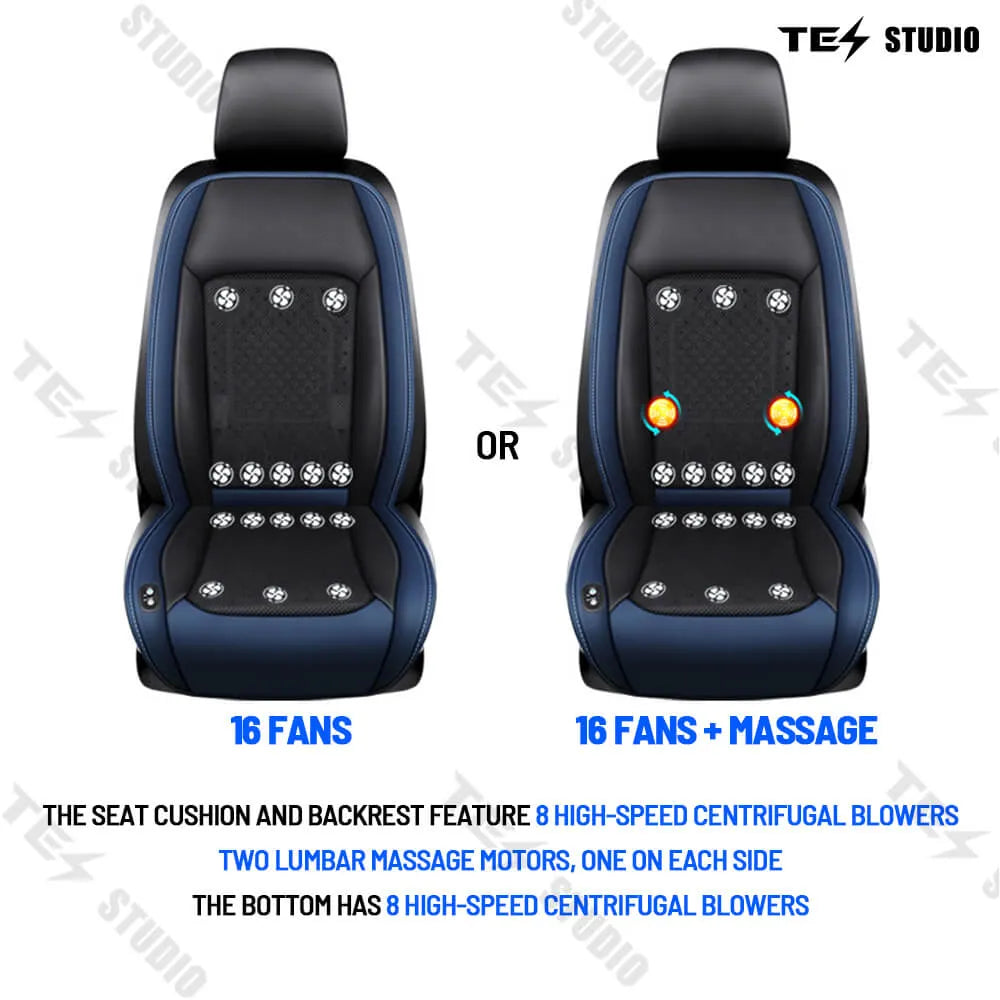 Tesstudio Vordersitz Komfort Massage Kühlsitzbezug mit 16 Lüfter für Tesla Model S / 3 / X / Y bei EV Motion Shop