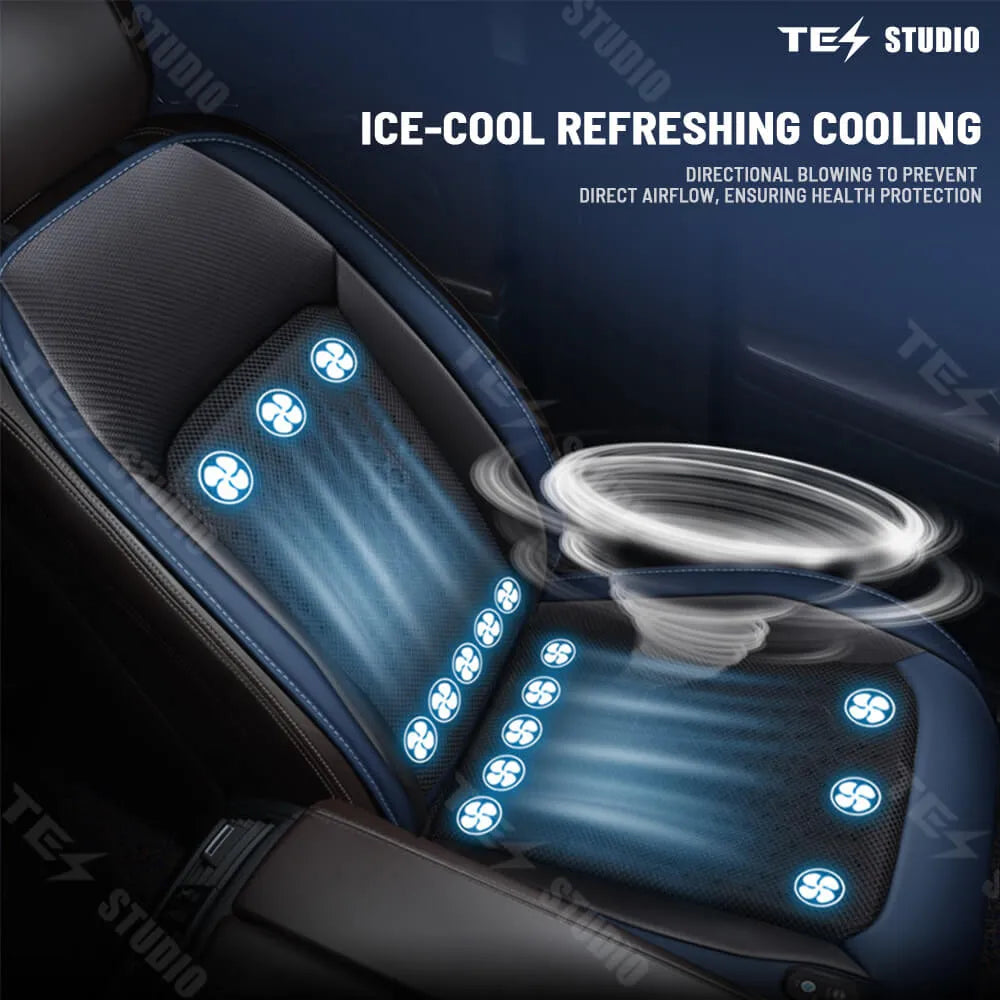Tesstudio Vordersitz Komfort Massage Kühlsitzbezug mit 16 Lüfter für Tesla Model S / 3 / X / Y bei EV Motion Shop