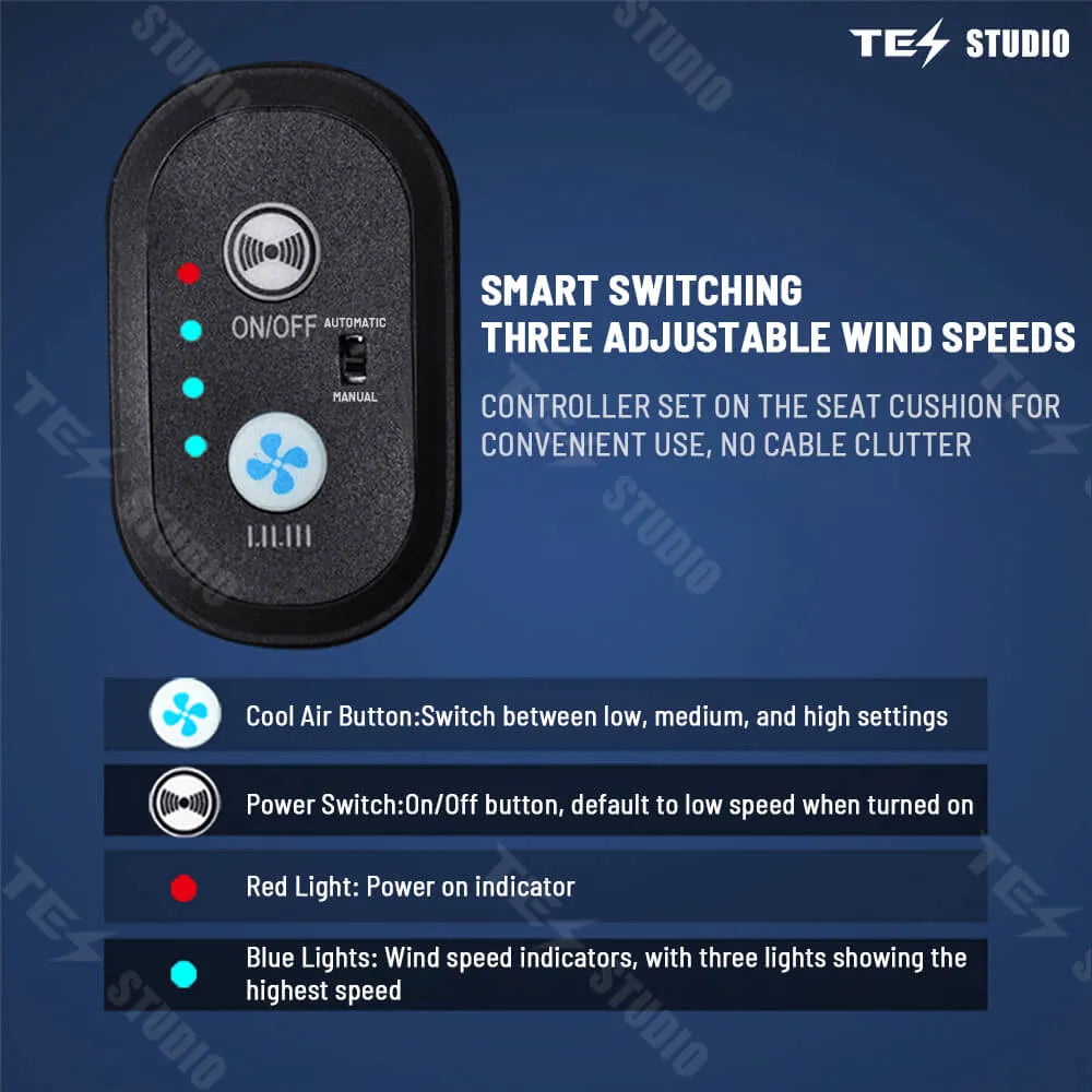 Tesstudio Vordersitz Komfort Massage Kühlsitzbezug mit 16 Lüfter für Tesla Model S / 3 / X / Y bei EV Motion Shop