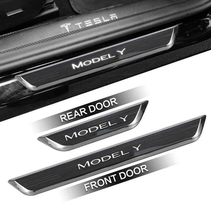 Tesstudio beleuchtete LED Einstiegsleiste für Tesla Model 3 / Y bei EV Motion Shop