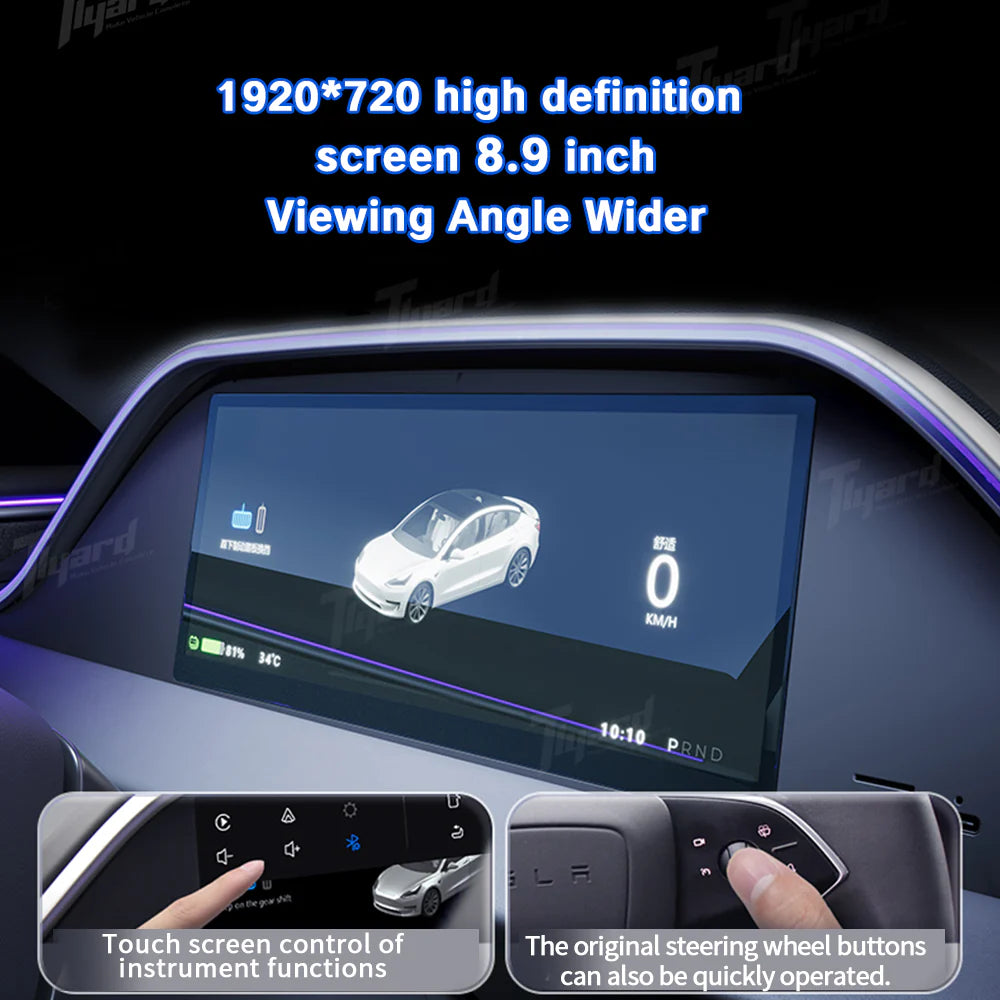 Tlyard 8.9 Zoll Dashboard Display – Tesla Model 3 Highland / Model Y Juniper bei EV Motion Shop