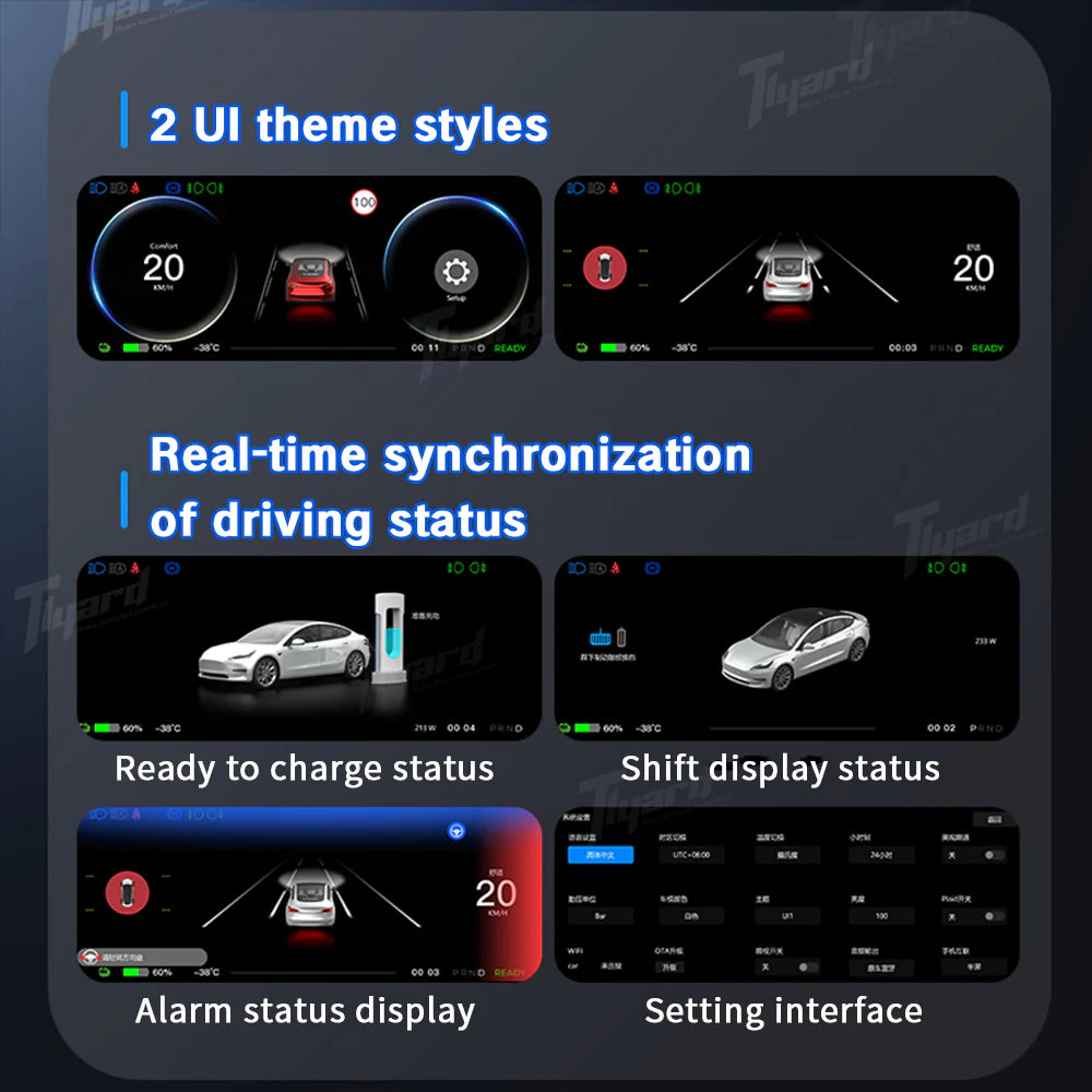 Tlyard 8.9 Zoll Dashboard Display – Tesla Model 3 Highland / Model Y Juniper bei EV Motion Shop