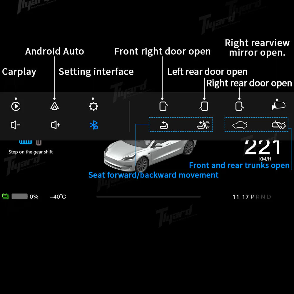 Tlyard 8.9 Zoll Dashboard Display – Tesla Model 3 Highland / Model Y Juniper bei EV Motion Shop