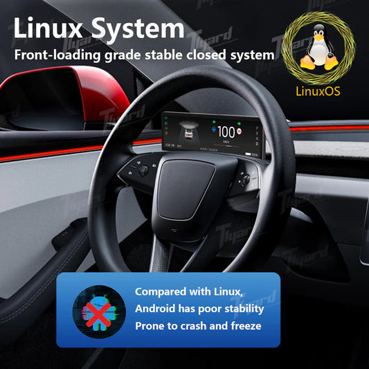 Tlyard 8.8 Zoll Dashboard Breitbild Touch Display mit Frontkamera für Model 3 / Y / Highland bei EV Motion Shop