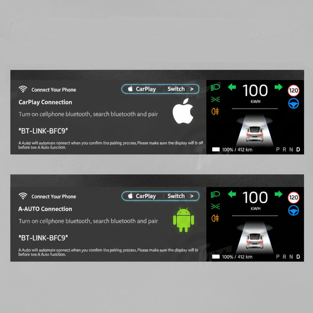 Tlyard 8.8 Zoll Dashboard Breitbild Touch Display mit Frontkamera für Model 3 / Y / Highland bei EV Motion Shop