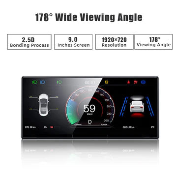 Tlyard 9 Zoll Touch Dashboard Display mit Frontkamera für Model 3 / Y / Highland bei EV Motion Shop
