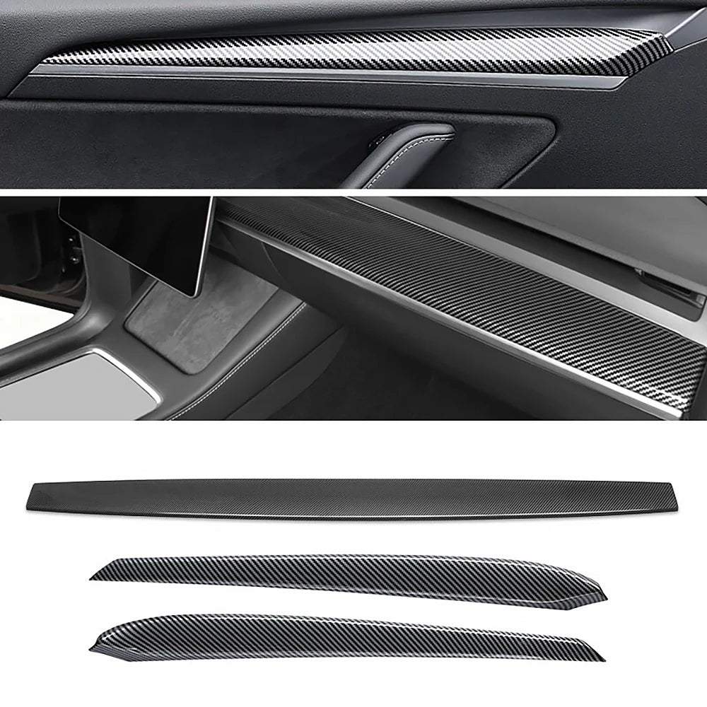 Tlyard Dashboard Cover und Türverkleidung Abdeckung Kohlefaser Panel Upgrade aus echtem Carbon für Tesla Model 3 / Y bei EV Motion Shop