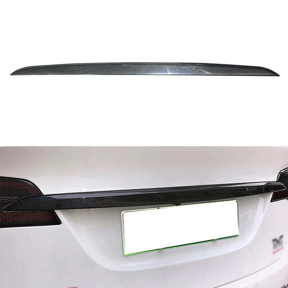 Tlyard Echt-Carbon Heckklappen Kofferraum Dekor Upgrade für Tesla Model X bei EV Motion Shop
