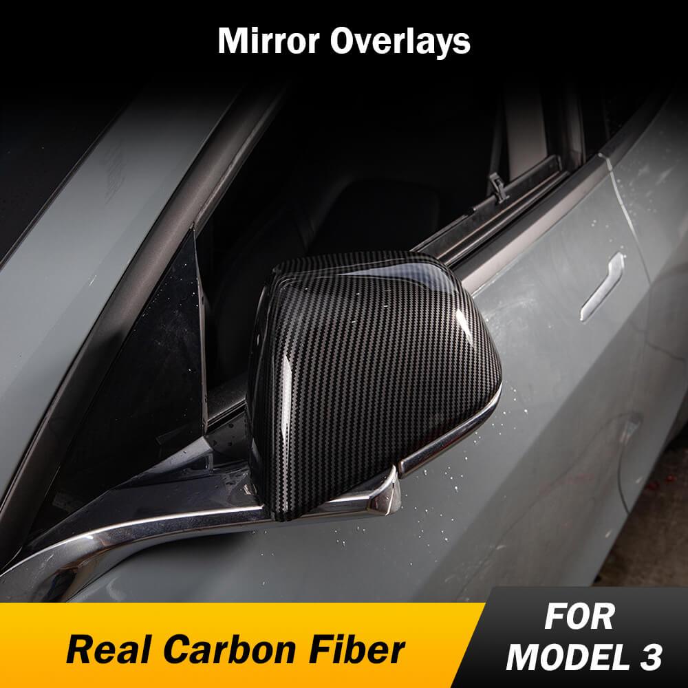 Tlyard Echte Kohlefaser Außenspiegel Carbon Abdeckungen für Model 3 / Y / Highland bei EV Motion Shop
