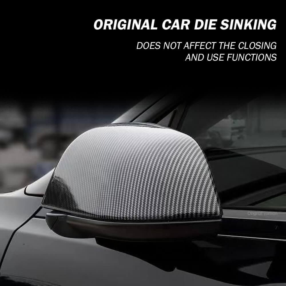 Tlyard Echte Kohlefaser Außenspiegel Carbon Abdeckungen für Model 3 / Y / Highland bei EV Motion Shop