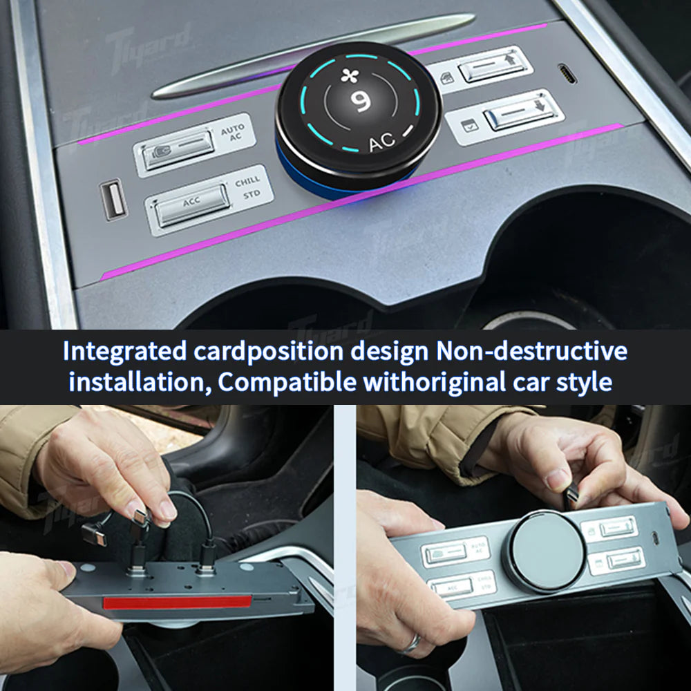 Tlyard Intelligenter LCD Physikalischer Schaltknauf Regler mit Dockingstation für Tesla Model 3 / Y bei EV Motion Shop