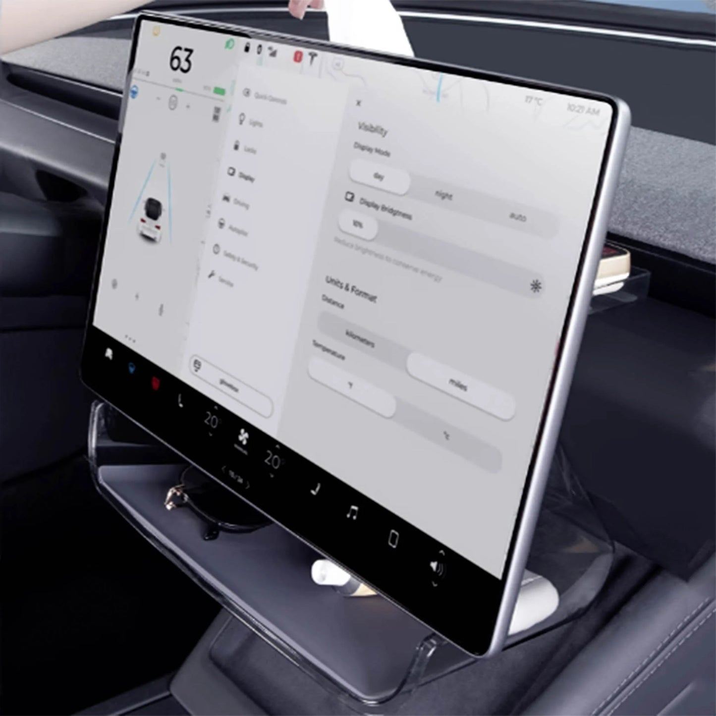 Yeslak Kompakte Unter Bildschirm Ablage mit Dashboard Ablage – Tesla Model 3 / Y / Highland / Juniper bei EV Motion Shop