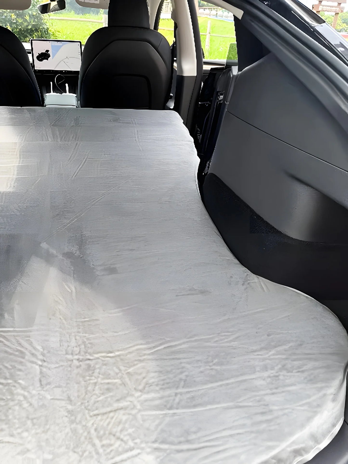 Yeslak Tragbare Selbstaufblasende Wildleder Suede Luftmatratze – Tesla Model 3 / Y / Highland / Juniper bei EV Motion Shop