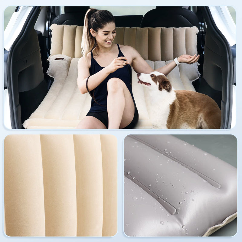 EV Motion Camping Kofferraum Luftmatratze mit elektrischer Luftpumpe in Beige für Tesla Model S / 3 / X / Y