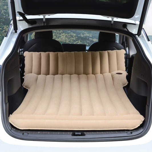 EV Motion Camping Kofferraum Luftmatratze mit elektrischer Luftpumpe in Beige für Tesla Model S / 3 / X / Y