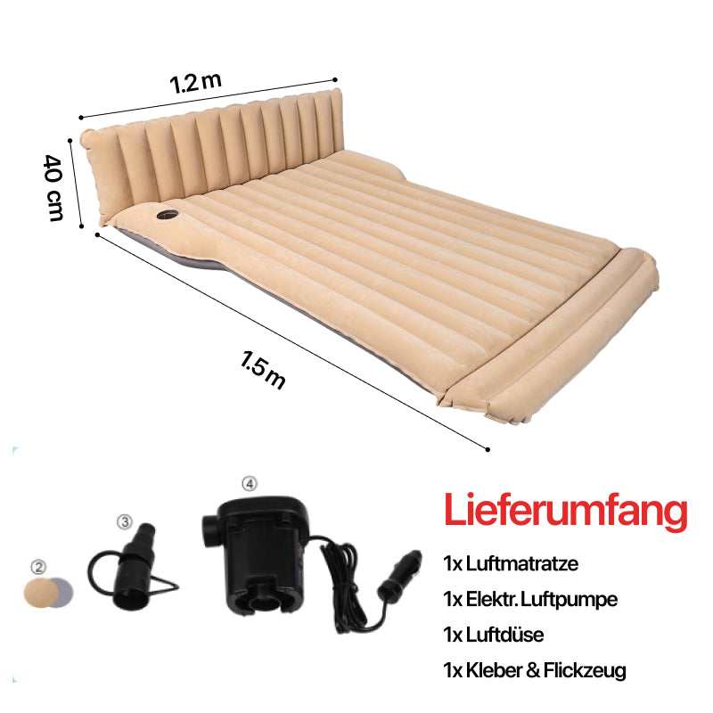 EV Motion Camping Kofferraum Luftmatratze mit elektrischer Luftpumpe in Beige für Tesla Model S / 3 / X / Y