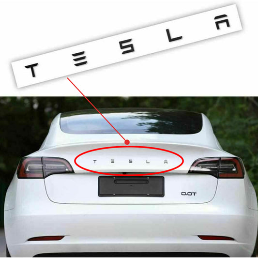 Script Logo Schriftzug für Kofferraumdeckel (Schwarz / Silber / Rot ) für Tesla Model 3 / Y bei EV Motion Shop