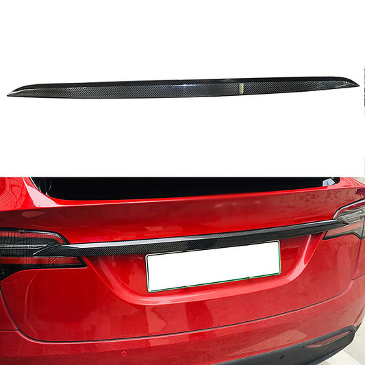 Tlyard Echt-Carbon Heckklappen Kofferraum Dekor Upgrade für Tesla Model X bei EV Motion Shop