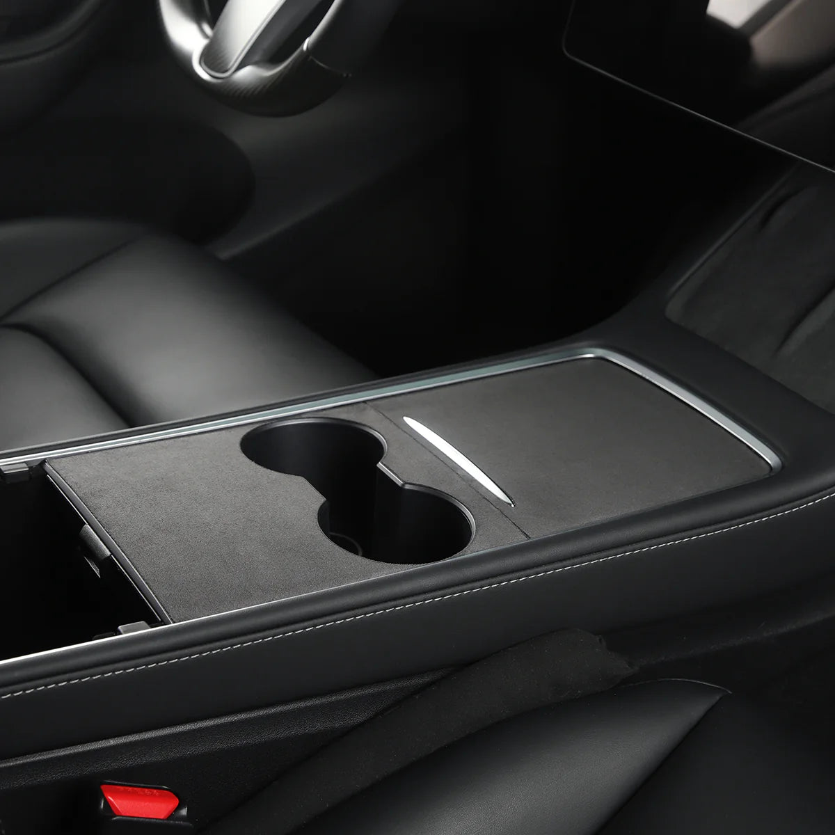 TPARTS Alcantara Wildleder Mittelkonsolen Abdeckung Cover für Tesla Model 3 / Y bei EV Motion Shop