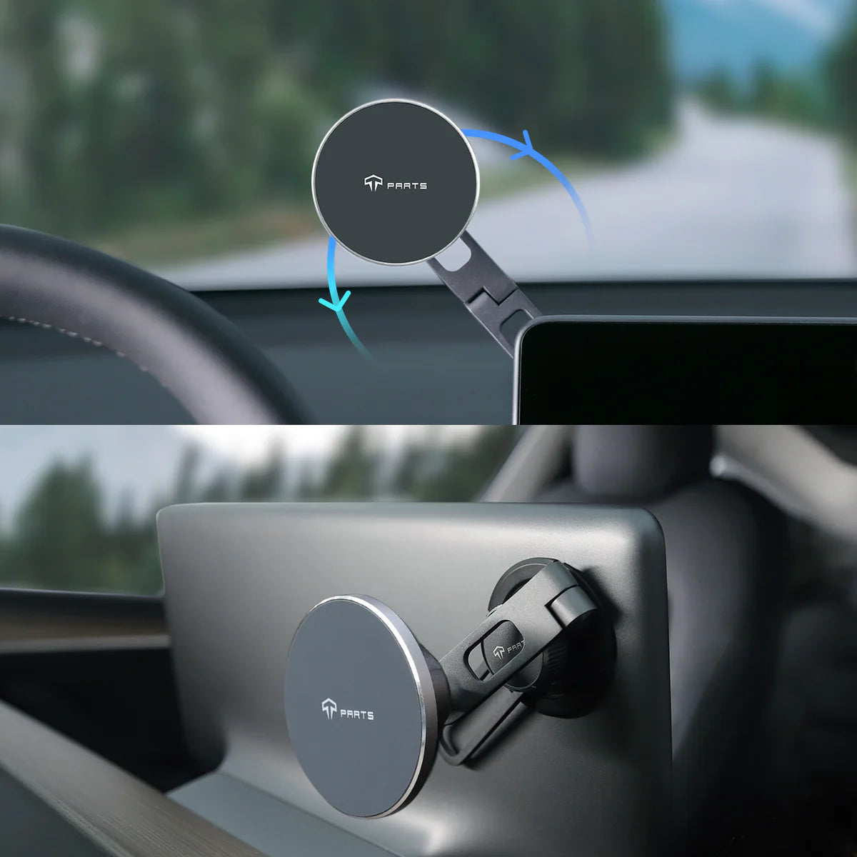 TPARTS magnetische Wireless Charging Ladestation Handyhalterung für Tesla Model S / 3 / X / Y / Cybertruck  bei EV Motion Shop