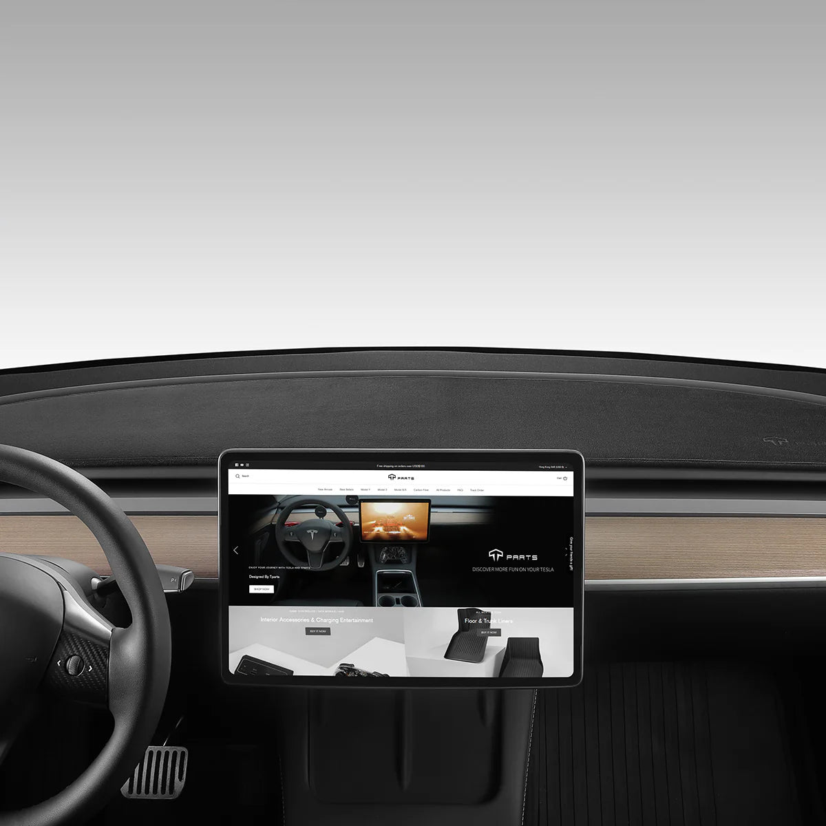 TPARTS Armaturenbrett Dashboard Abdeckung für Tesla Model 3 / Y bei EV Motion Shop