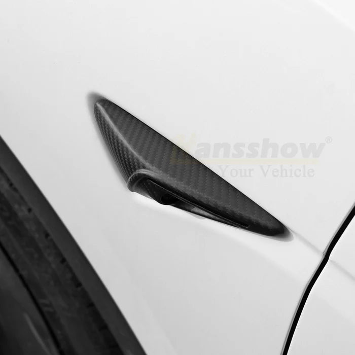 Hansshow Carbon Kotflügel Seiten Kamera Abdeckung Cover aus echter Kohlefaser für Tesla Model 3 / Y / Highland bei EV Motion Shop