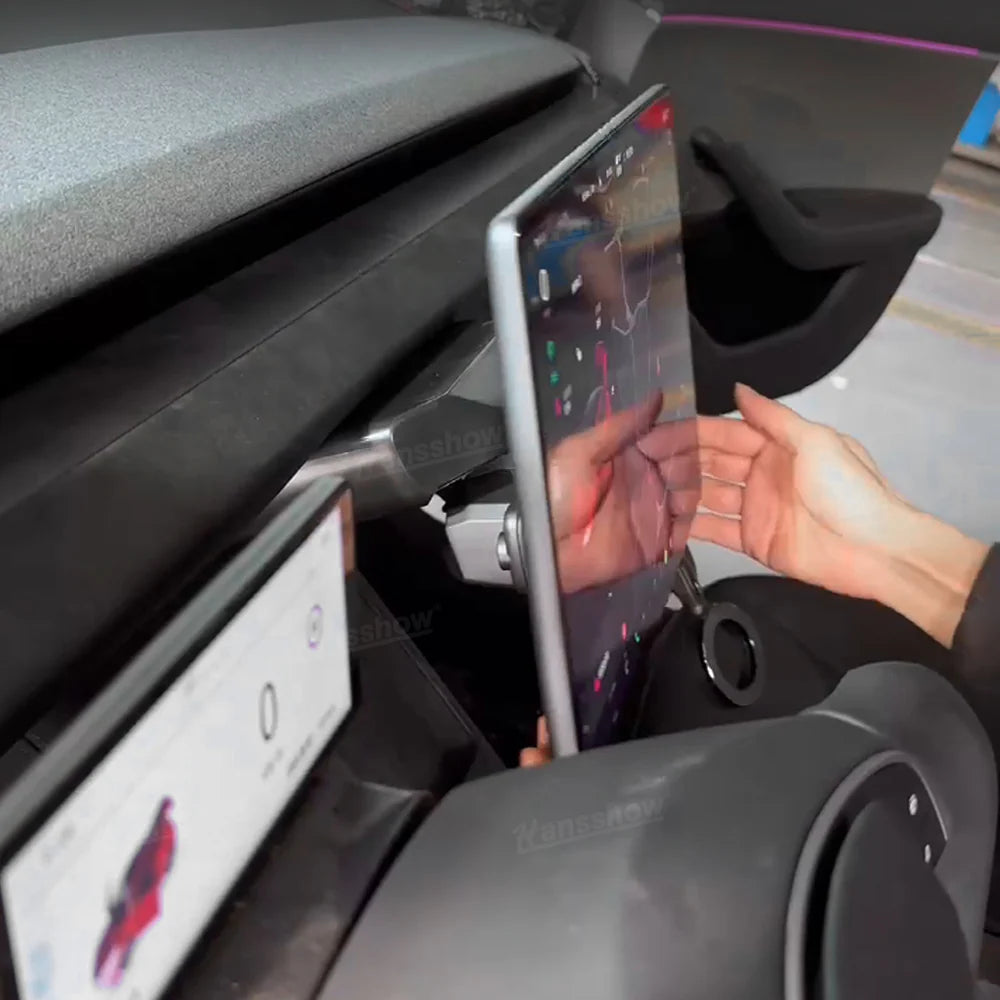 Hansshow Mittelkonsolen Touchscreen-Drehhalterung Schwenkbare Bildschirmhalterung für Tesla Model 3 (2024) Highland bei EV Motion Shop