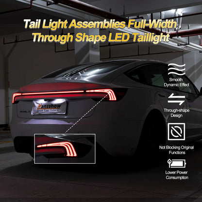 Hanssshow LED Rücklicht Breite Schlussleuchten Leiste für Model 3 (2024) Highland bei EV Motion Shop