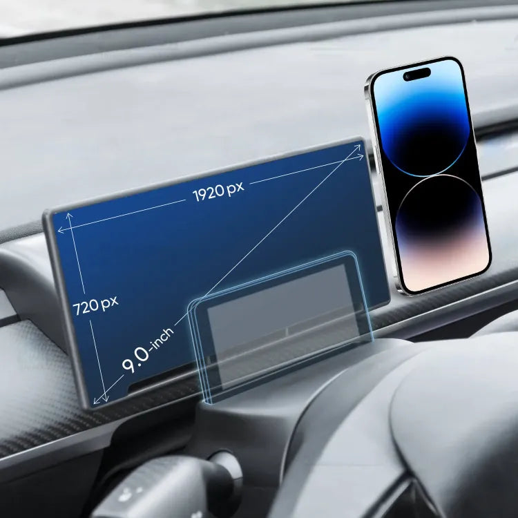 Tesstudio 9 Zoll Touchscreen Dashboard Display mit Carplay / Android Auto für Tesla Model 3 / Y bei EV Motion Shop