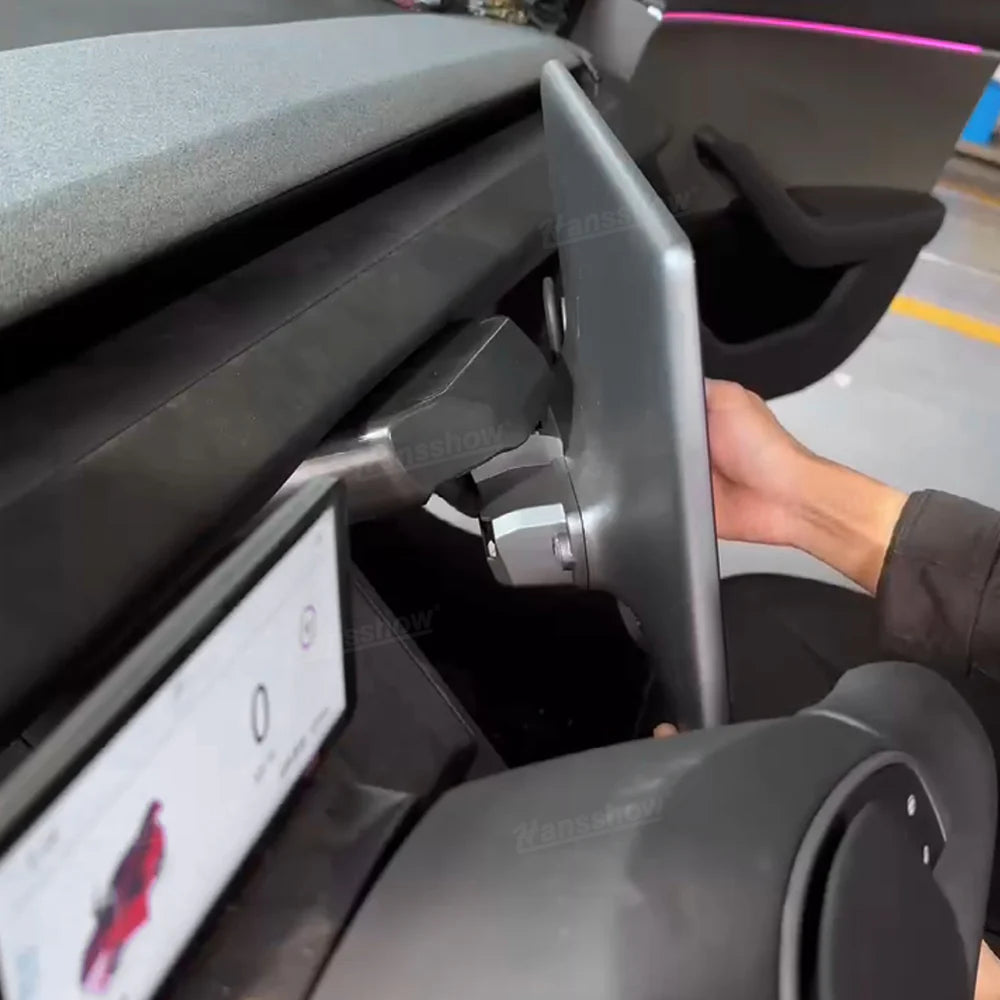 Hansshow Mittelkonsolen Touchscreen-Drehhalterung Schwenkbare Bildschirmhalterung für Tesla Model 3 (2024) Highland bei EV Motion Shop