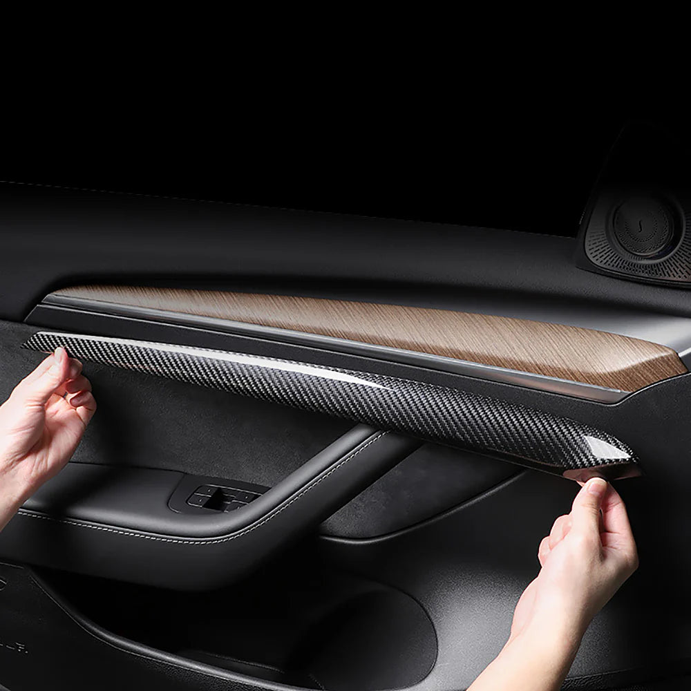 Tlyard Dashboard Cover und Türverkleidung Abdeckung Kohlefaser Panel Upgrade aus echtem Carbon für Tesla Model 3 / Y bei EV Motion Shop