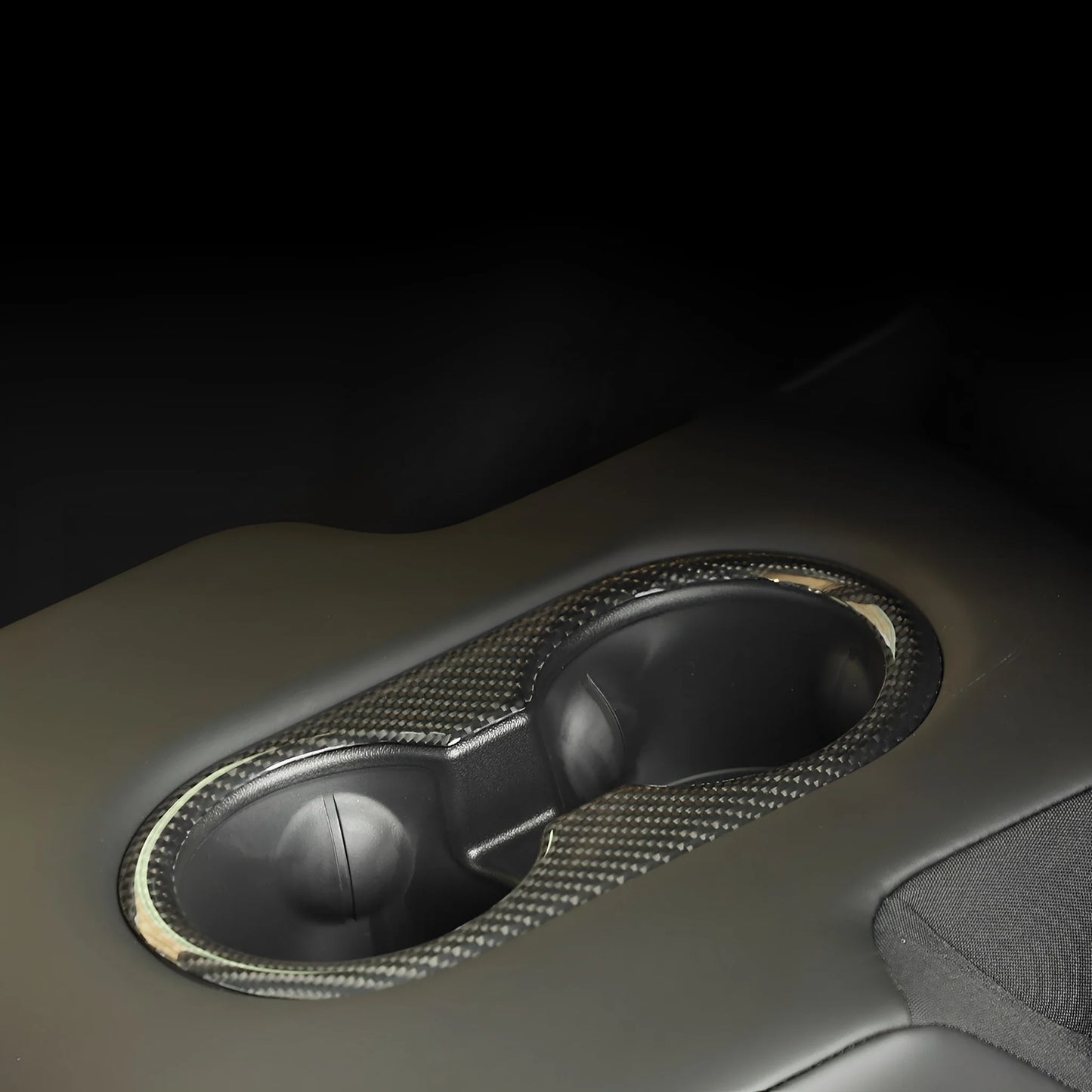 Yeslak Carbon Rücksitz Cupholder Cover – Tesla Model 3 / Y