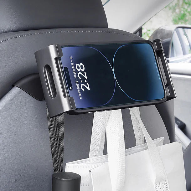 Yeslak Rücksitz Telefon & Tablet Halterung mit Haken – Tesla Model S / 3 / X / Y bei EV Motion Shop