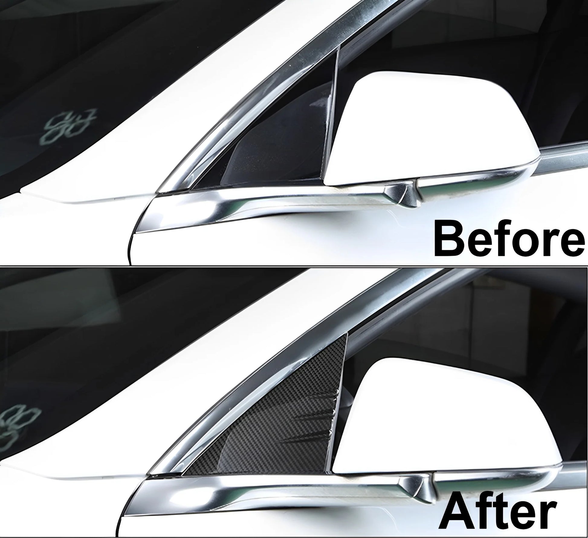 Yeslak Carbon A-Säulen Cover – Tesla Model 3 / Y / Highland / Juniper bei EV Motion Shop
