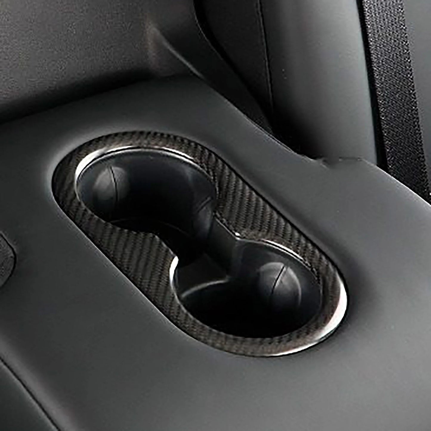 Yeslak Carbon Rücksitz Cupholder Cover – Tesla Model 3 / Y