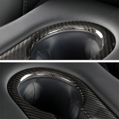 Yeslak Carbon Rücksitz Cupholder Cover – Tesla Model 3 / Y