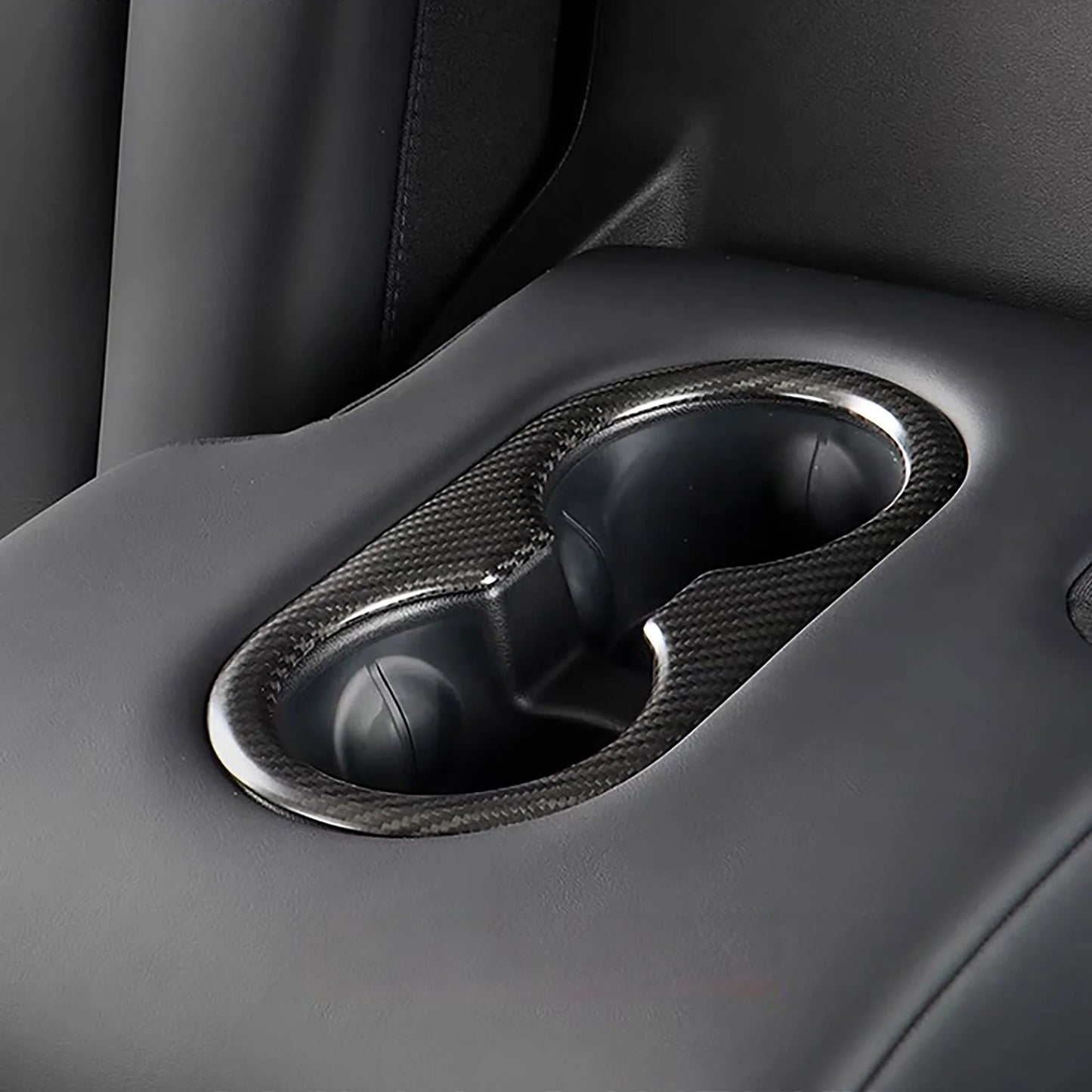 Yeslak Carbon Rücksitz Cupholder Cover – Tesla Model 3 / Y
