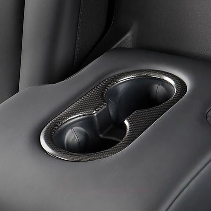 Yeslak Carbon Rücksitz Cupholder Cover – Tesla Model 3 / Y