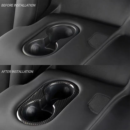Yeslak Carbon Rücksitz Cupholder Cover – Tesla Model 3 / Y