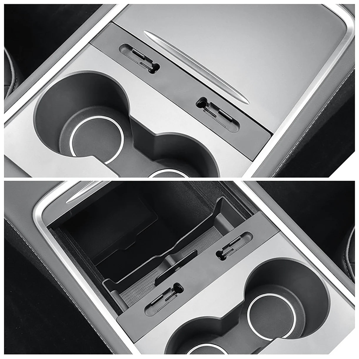 Yeslak Mittelkonsolen Brillenhalter mit Kabelorganizer – Tesla Model 3 / Y (Pre-Facelift) bei EV Motion Shop