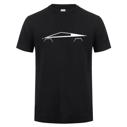 Tesla Cybertruck Silhouette Print Tee Fan T-Shirt in allen Farben bei EV Motion Shop