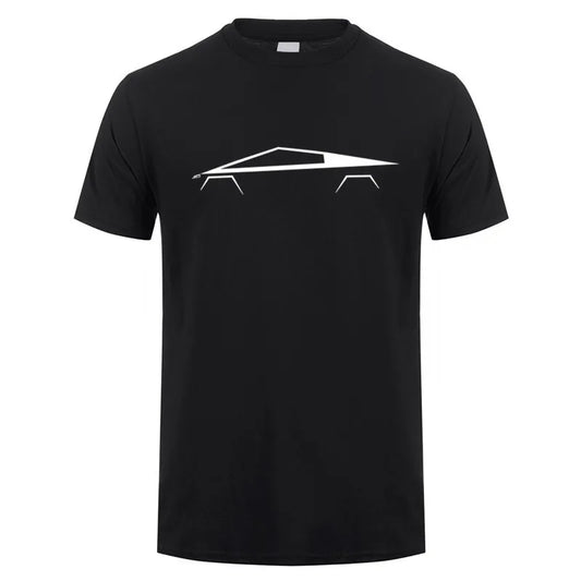 Tesla Cybertruck Silhouette Print Tee Fan T-Shirt in allen Farben bei EV Motion Shop