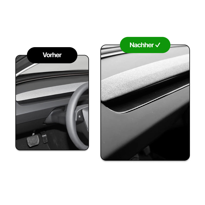 EV Motion Dashboard Leiste Abdeckung Cover aus ABS Kunststoff für Tesla Model 3 (2024) Highland