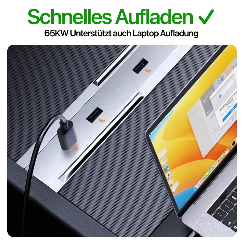 EV Motion Mittelkonsolen 65KW USB Hub für Tesla Model 3 / Y Highland / Juniper bei EV Motion Shop
