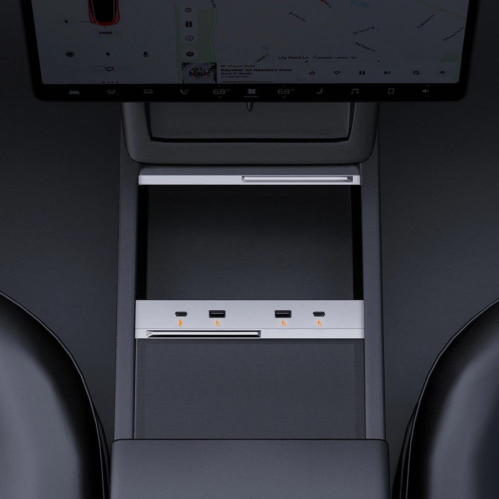 EV Motion Mittelkonsolen 65KW USB Hub für Tesla Model 3 / Y Highland / Juniper bei EV Motion Shop