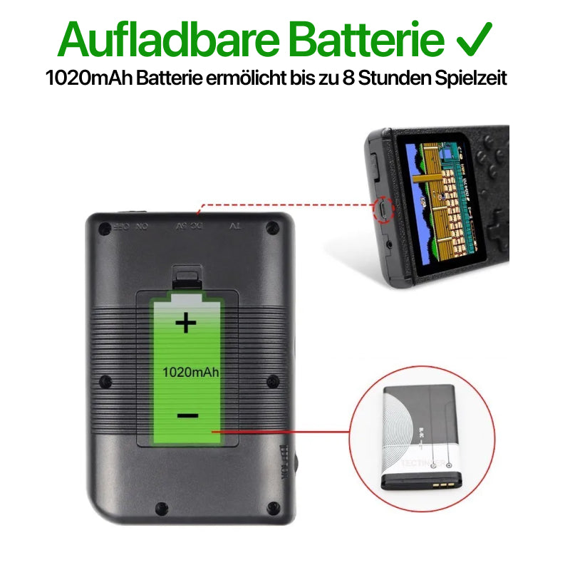 EV Motion Retro Mini Game Boy Portable Spielekonsole mit 400 Spielen für Unterwegs