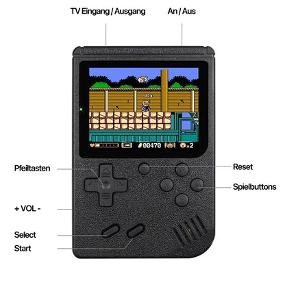 EV Motion Retro Mini Game Boy Portable Spielekonsole mit 400 Spielen für Unterwegs