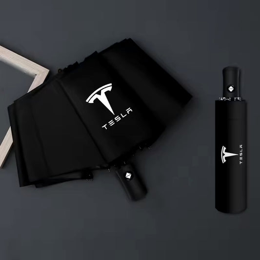 EV Motion Shop Aufziehbarer Regenschirm mit Logo für Tesla Model S / 3 / X / Y
