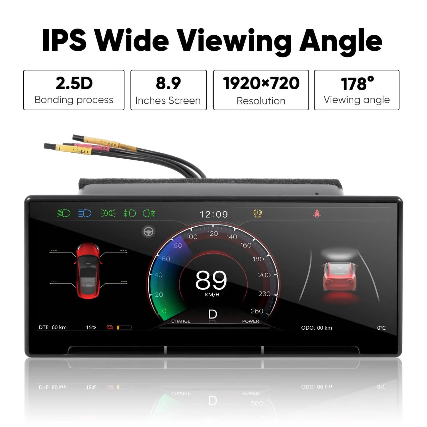 Tesstudio 9 Zoll Touchscreen Dashboard Display mit Carplay / Android Auto für Tesla Model 3 / Y bei EV Motion Shop