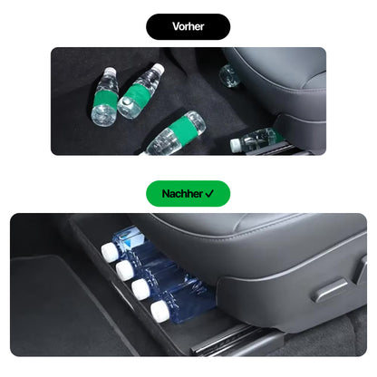 Unter Sitz Ablage Organizer Fach (2er Set) aus Filz Stoff für Tesla Model Y bei EV Motion Shop